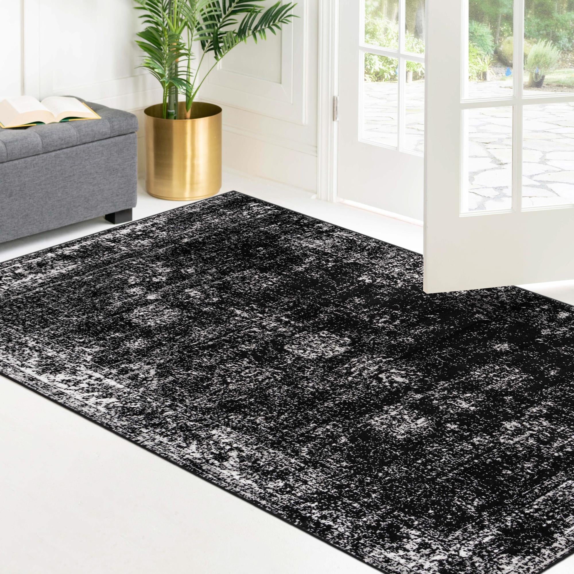 Riviera Elegance Collection Area Rug - Antibes (Black)