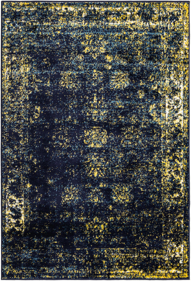 Riviera Elegance Collection Area Rug - Antibes (Navy Blue) Rectangle Navy Blue Main