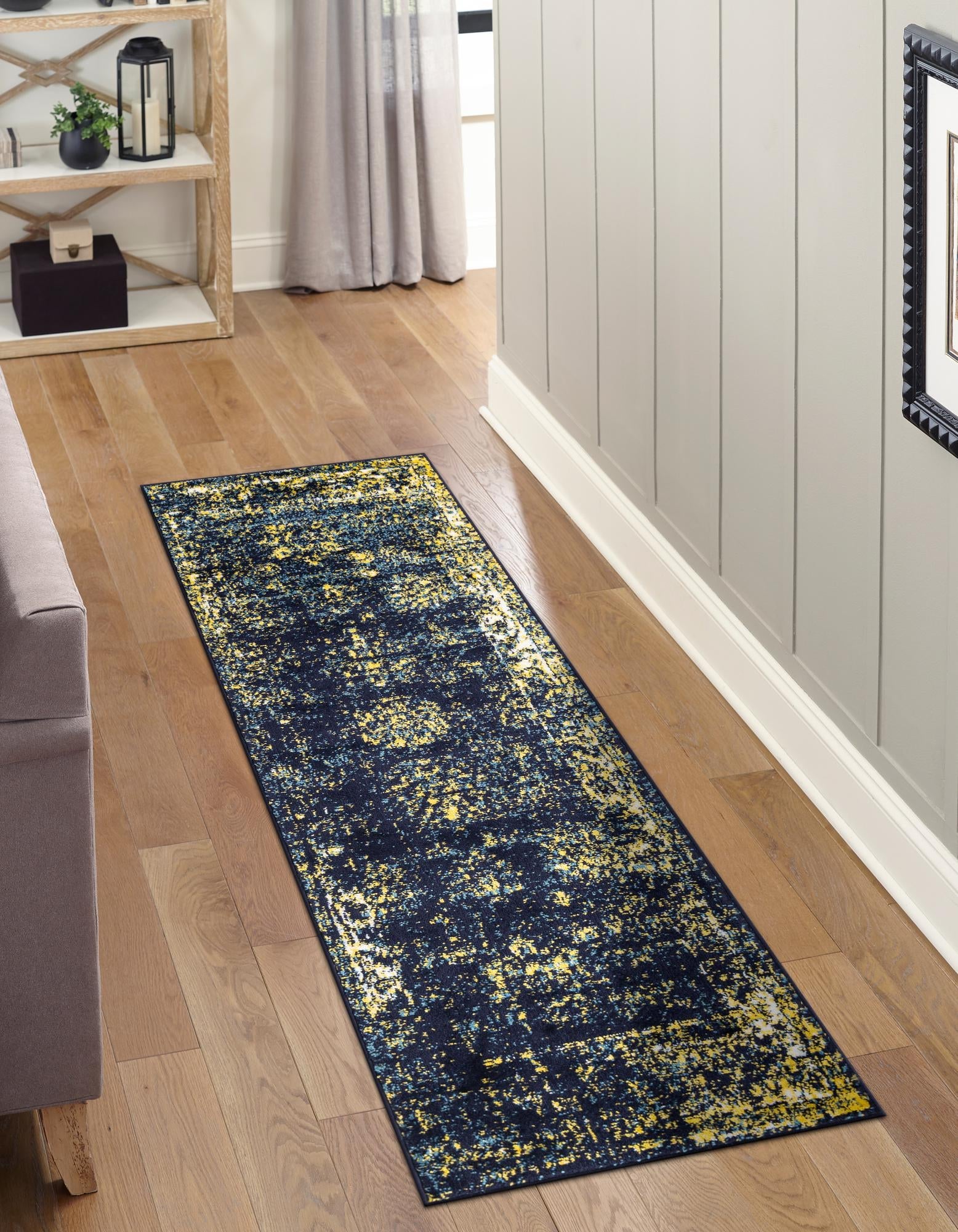 Riviera Elegance Collection Area Rug - Antibes (Navy Blue)