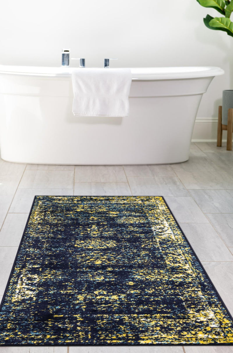 Riviera Elegance Collection Area Rug - Antibes (Navy Blue) Runner Navy Blue  lifestyle 3