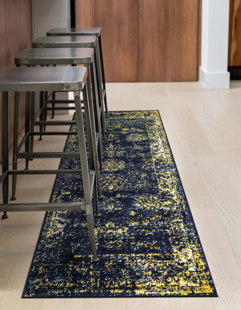 Riviera Elegance Collection Area Rug - Antibes (Navy Blue) Runner Navy Blue  lifestyle 5