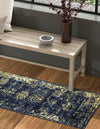 Riviera Elegance Collection Area Rug - Antibes (Navy Blue) Runner Navy Blue  lifestyle 11