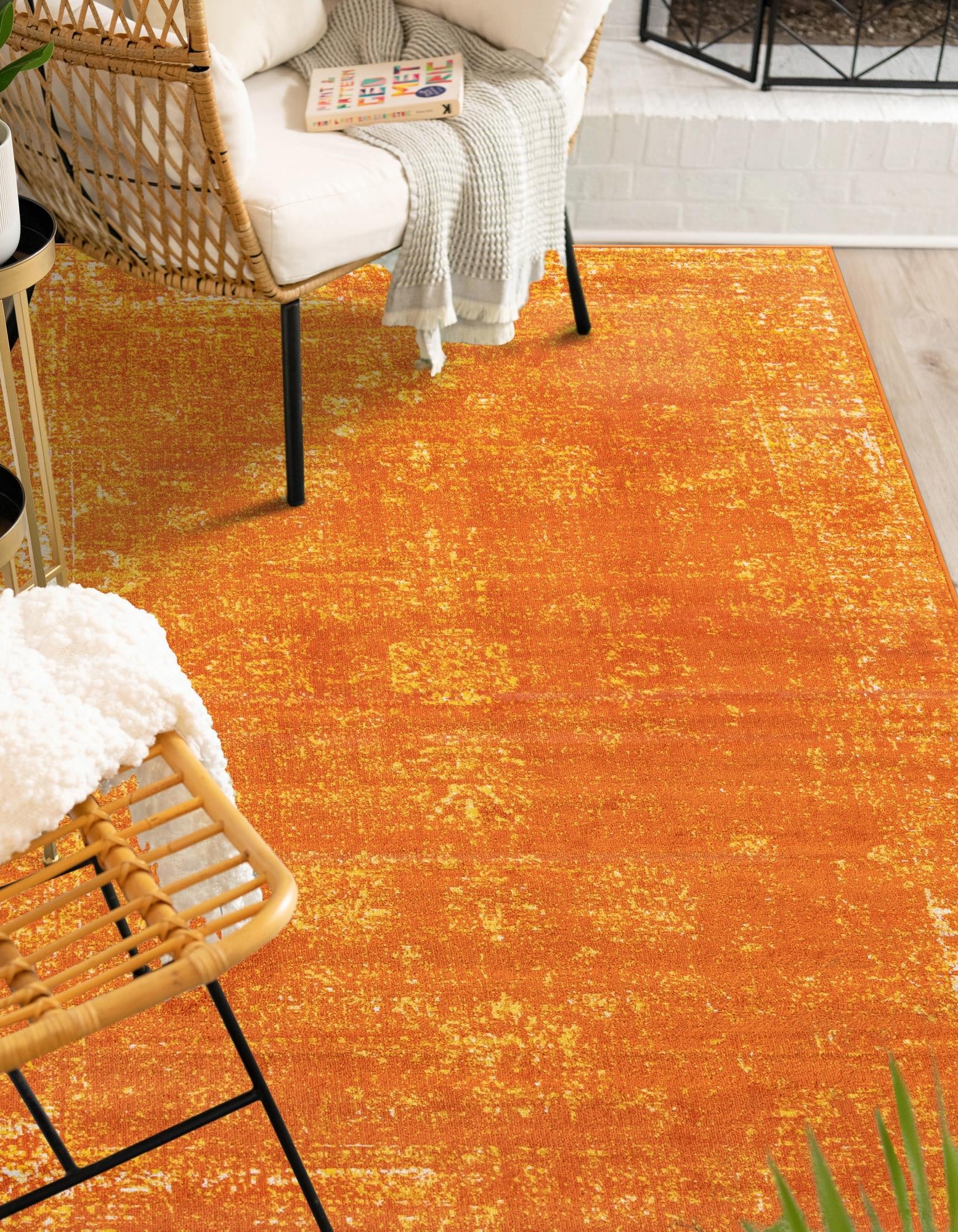 Riviera Elegance Collection Area Rug - Antibes (Orange)