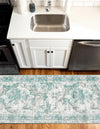 Riviera Elegance Collection Area Rug -  Menton (Turquoise) Runner Turquoise  lifestyle 5