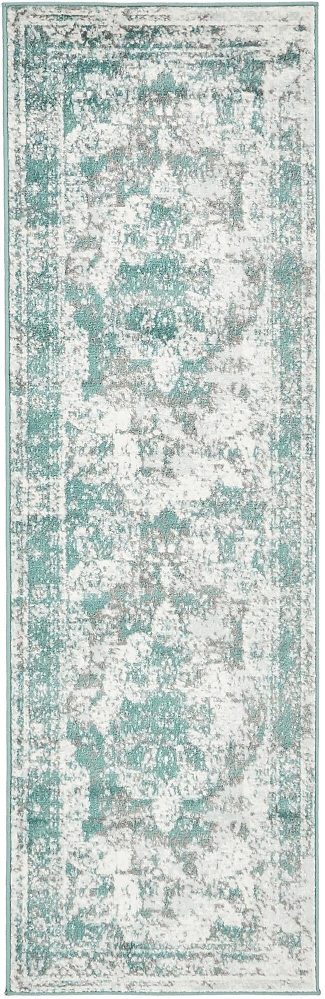 Riviera Elegance Collection Area Rug -  Menton (Turquoise) Runner Turquoise Main