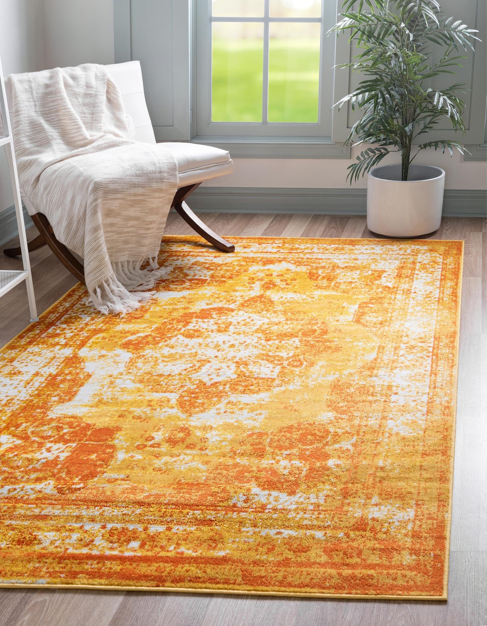 Riviera Elegance Collection Area Rug -  Menton (Orange)