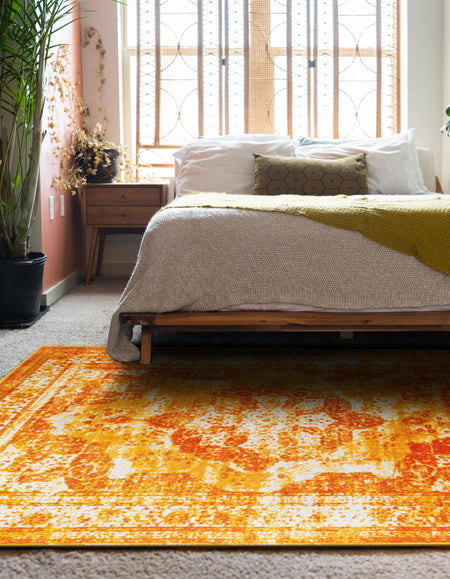 Riviera Elegance Collection Area Rug -  Menton (Orange)