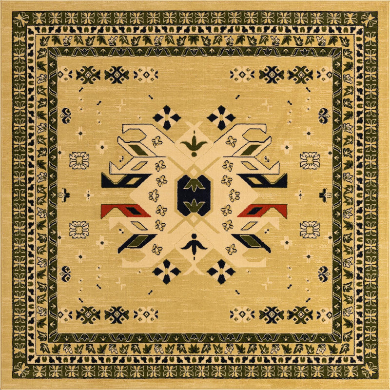 Tabriz Tapestries Collection Area Rug - Azerbaijan (Cream) Square Cream  lifestyle 17