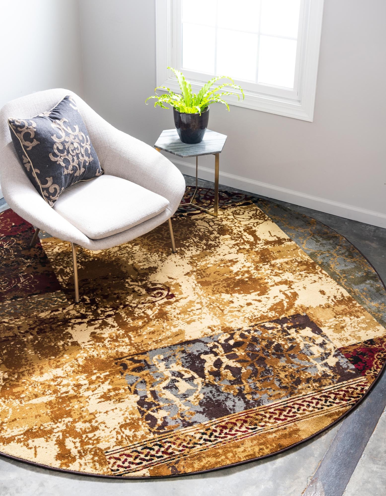 Bistro Lounge Collection Area Rug -  Latte