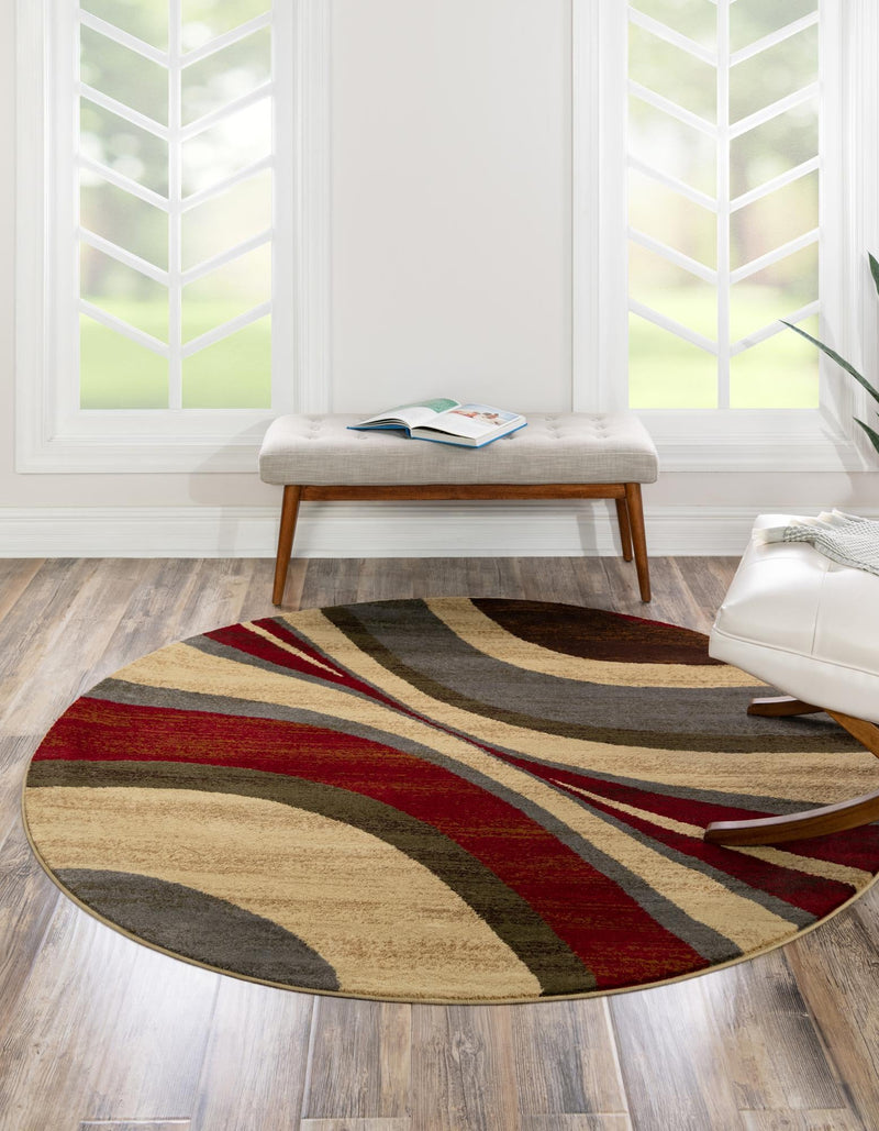 Bistro Lounge Collection Area Rug -  Frappe Round Beige  lifestyle 23