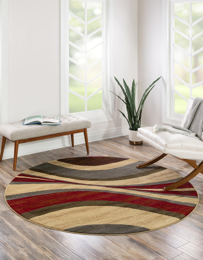 Bistro Lounge Collection Area Rug -  Frappe Round Beige  lifestyle 29