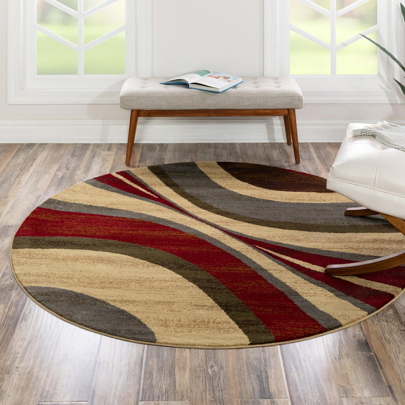 Bistro Lounge Collection Area Rug -  Frappe Round Beige  lifestyle 104