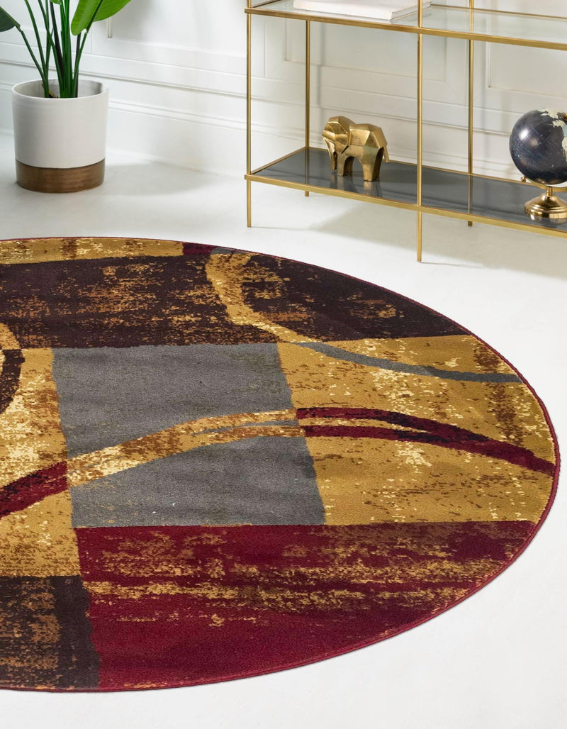 Bistro Lounge Collection Area Rug -  Ristretto Round Multi  lifestyle 39