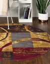 Bistro Lounge Collection Area Rug -  Ristretto Round Multi  lifestyle 45