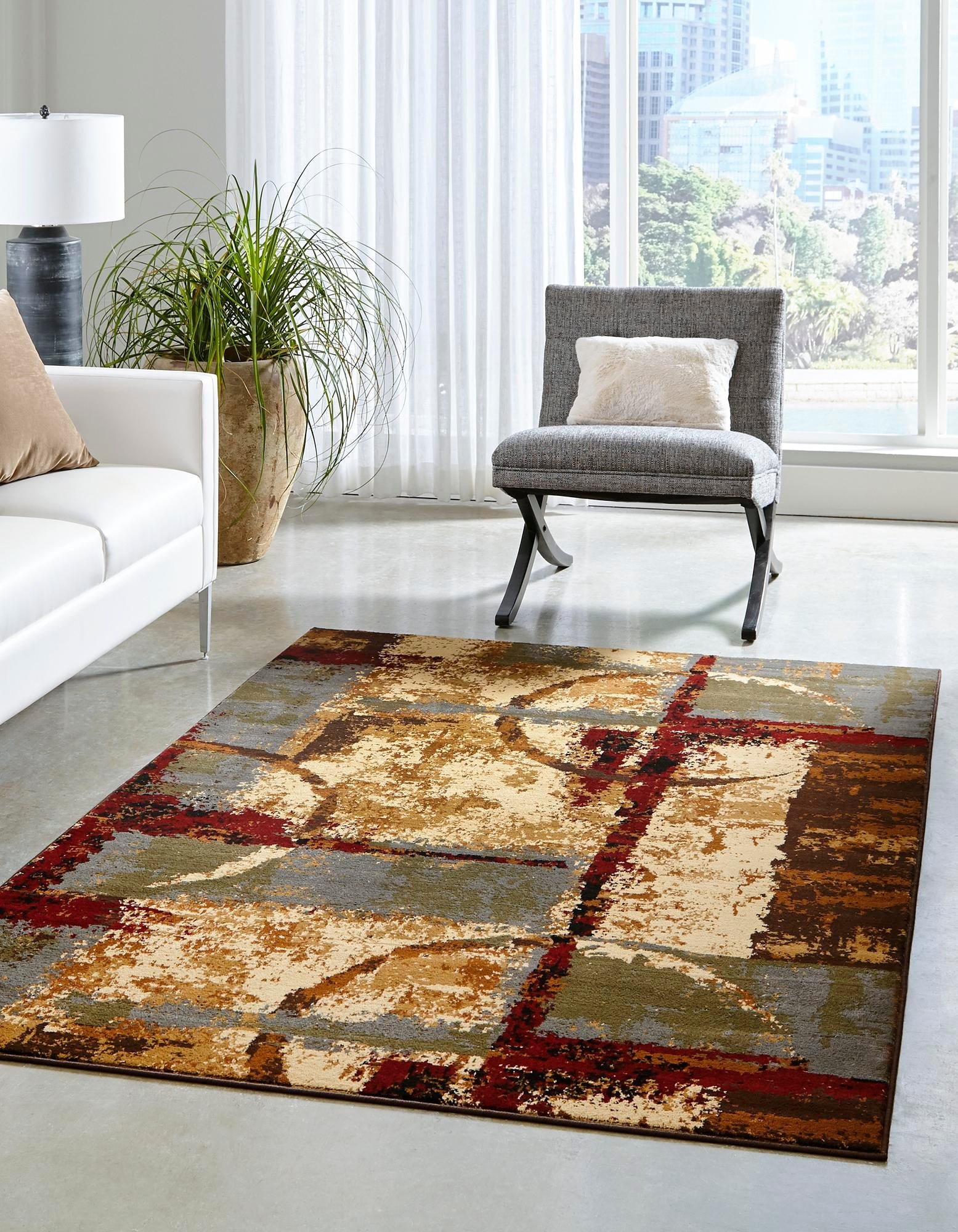 Bistro Lounge Collection Area Rug -  FlatWhite