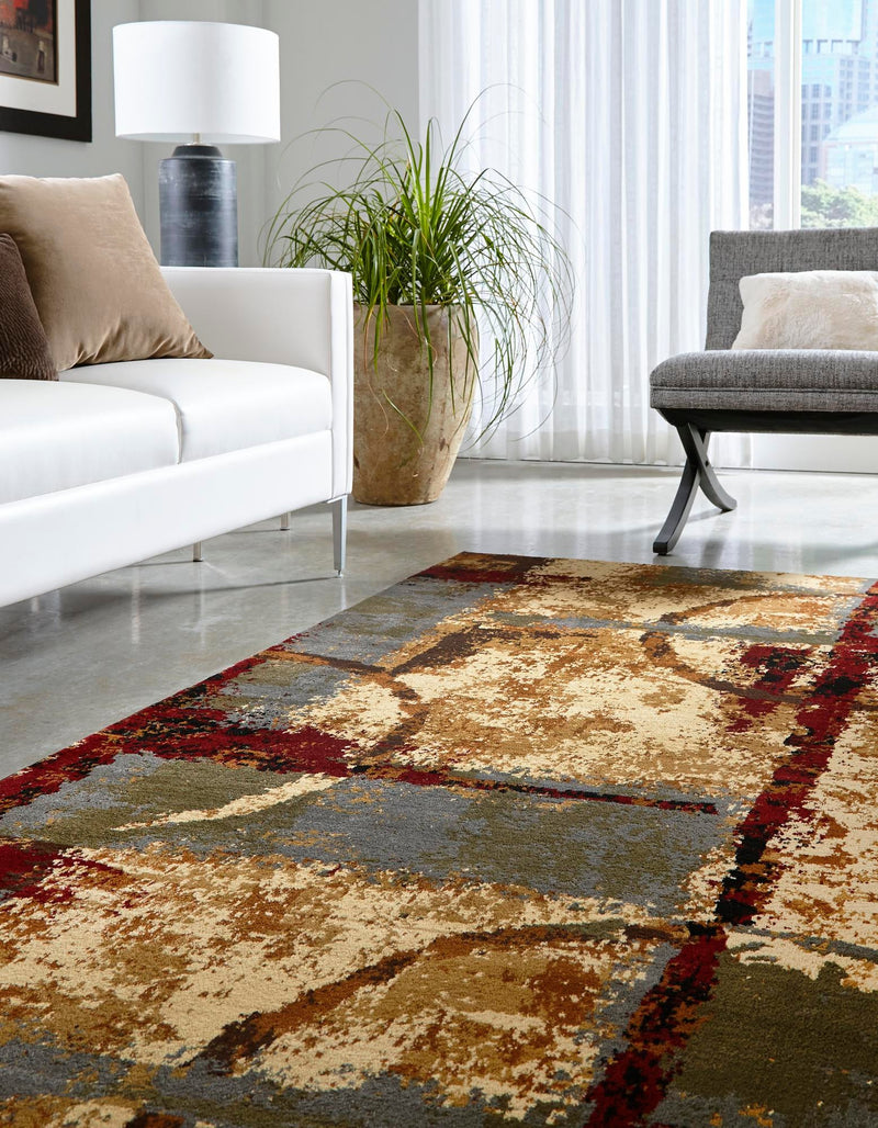 Bistro Lounge Collection Area Rug -  FlatWhite Rectangle Multi  lifestyle 3