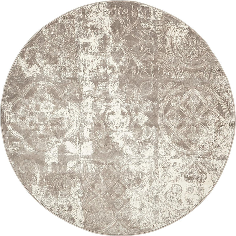 Rustic Charm Revival Collection Area Rug -  Orchard Round Gray  lifestyle 12