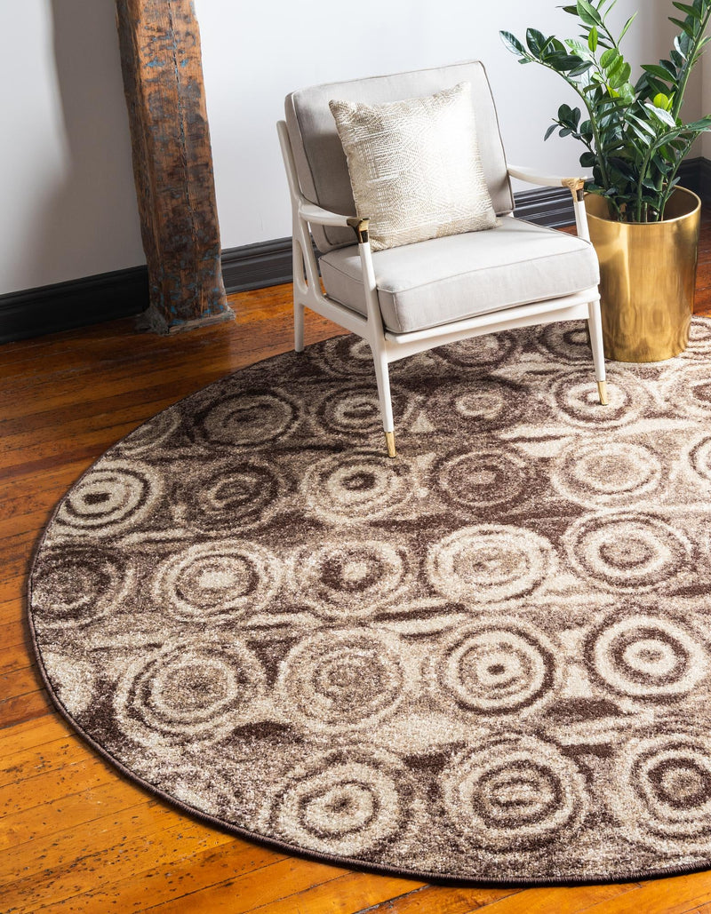 Autumn Meadow Collection Area Rug -  Copperleaf Round Tan  lifestyle 2