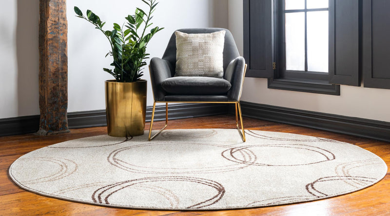 Autumn Meadow Collection Area Rug -  Ferngrove Round Beige  lifestyle 37