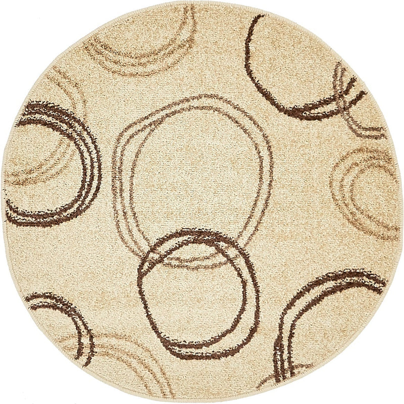 Autumn Meadow Collection Area Rug -  Ferngrove Round Beige  lifestyle 31