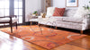 Autumn Meadow Collection Area Rug -  Ferngrove Rectangle Terracotta  lifestyle 9