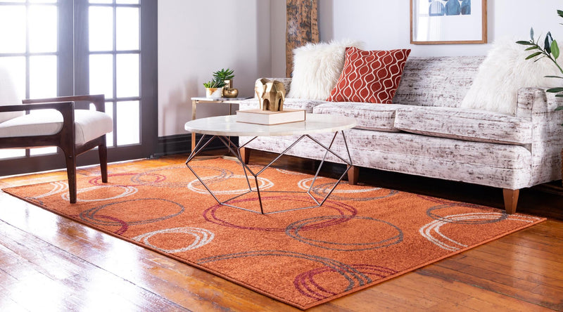 Autumn Meadow Collection Area Rug -  Ferngrove Rectangle Terracotta  lifestyle 9