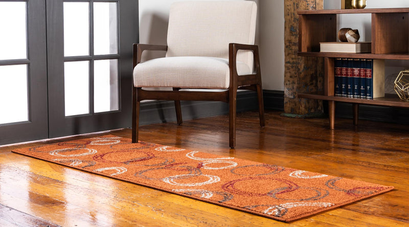 Autumn Meadow Collection Area Rug -  Ferngrove Runner Terracotta  lifestyle 57