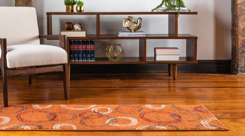 Autumn Meadow Collection Area Rug -  Ferngrove Runner Terracotta  lifestyle 65