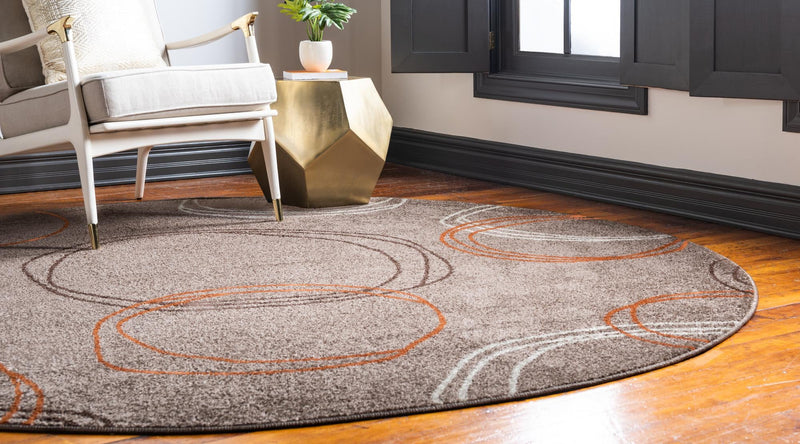 Autumn Meadow Collection Area Rug -  Ferngrove Round Light Brown  lifestyle 42