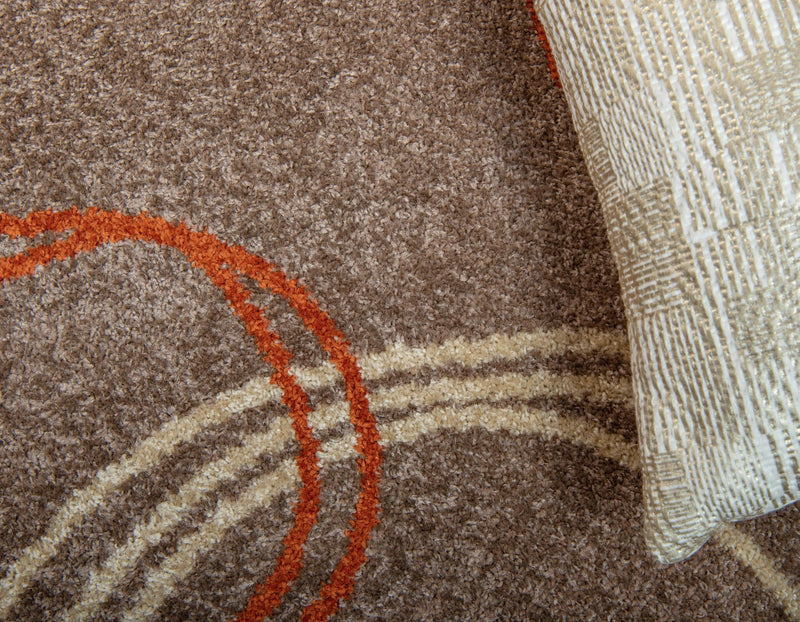 Autumn Meadow Collection Area Rug -  Ferngrove Round Light Brown  lifestyle 48