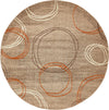 Autumn Meadow Collection Area Rug -  Ferngrove Round Light Brown  lifestyle 33