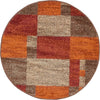 Autumn Meadow Collection Area Rug -  Sycamoreside (Multi) Round Multi  lifestyle 19