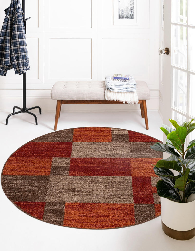 Autumn Meadow Collection Area Rug -  Sycamoreside (Multi) Round Multi  lifestyle 24