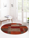 Autumn Meadow Collection Area Rug -  Sycamoreside (Multi) Round Multi  lifestyle 29