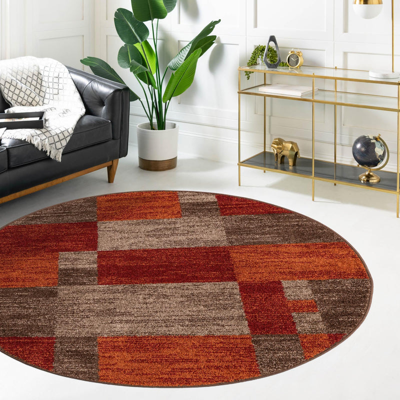 Autumn Meadow Collection Area Rug -  Sycamoreside (Multi) Round Multi  lifestyle 100