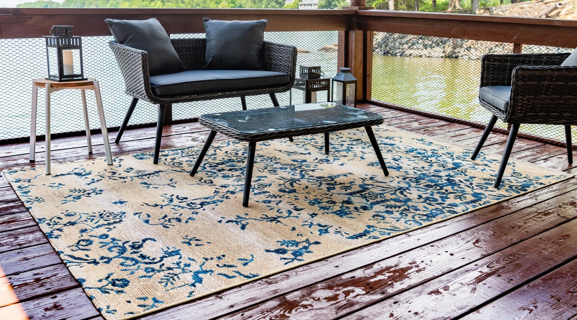 Seaside Blooms Collection Area Rug -  Fauna