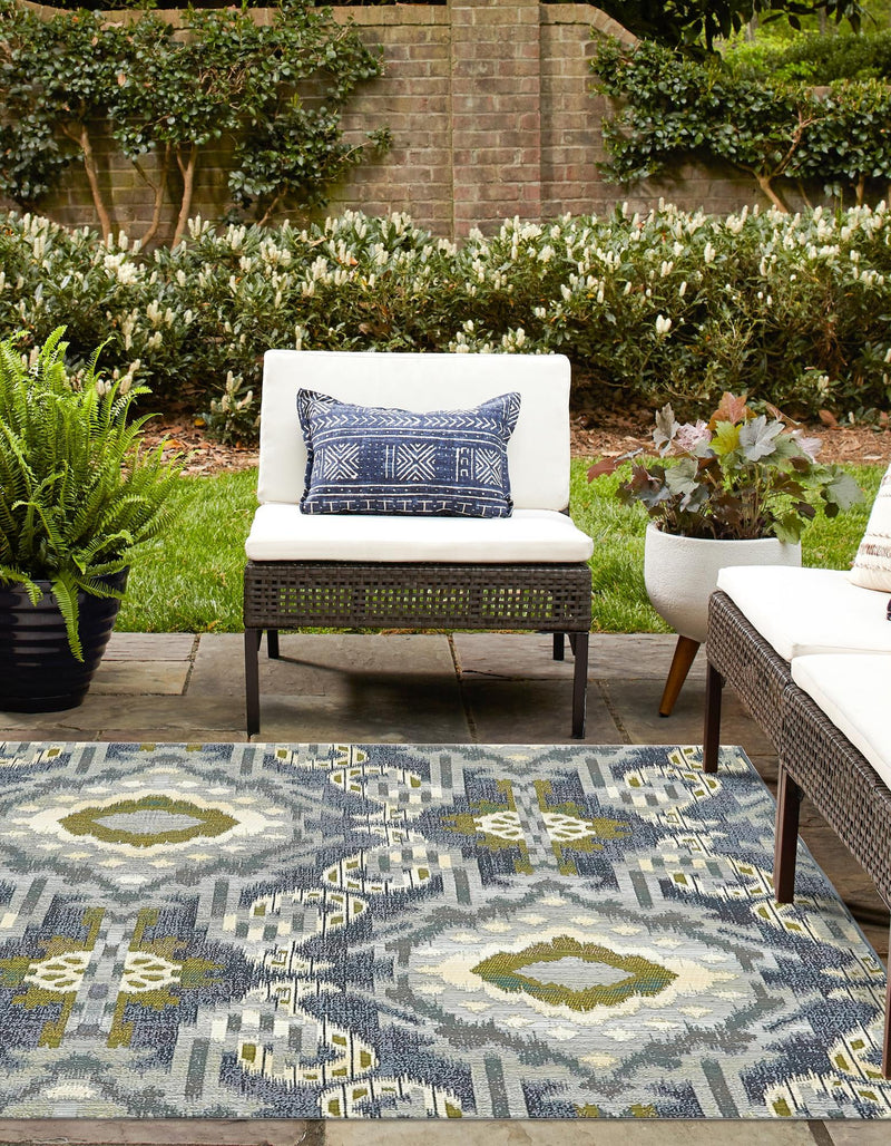 Urban Terrace Collection Area Rug -  Vista Square Blue  lifestyle 24