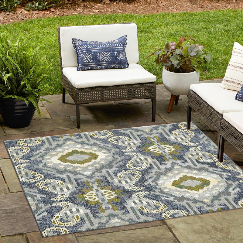 Urban Terrace Collection Area Rug -  Vista Square Blue  lifestyle 54