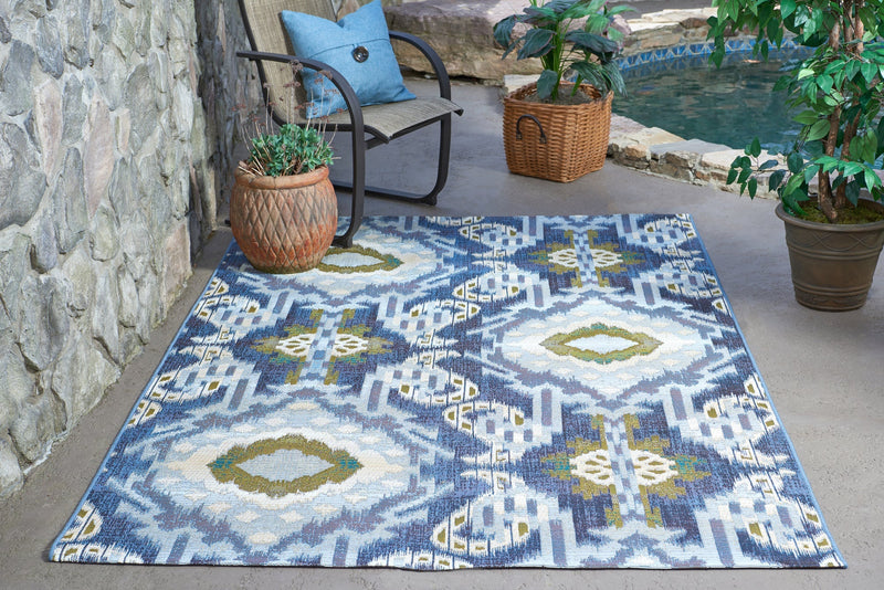 Urban Terrace Collection Area Rug -  Vista Rectangle Blue  lifestyle 4