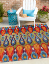 Urban Terrace Collection Area Rug -  Compass Square Multi  lifestyle 34