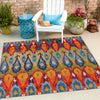 Urban Terrace Collection Area Rug -  Compass Square Multi  lifestyle 91