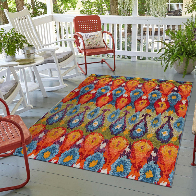 Urban Terrace Collection Area Rug -  Compass Rectangle Multi  lifestyle 16