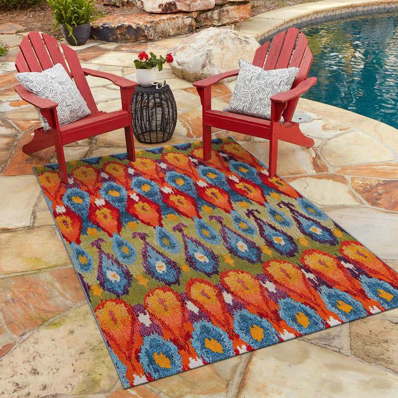 Urban Terrace Collection Area Rug -  Compass Rectangle Multi  lifestyle 17