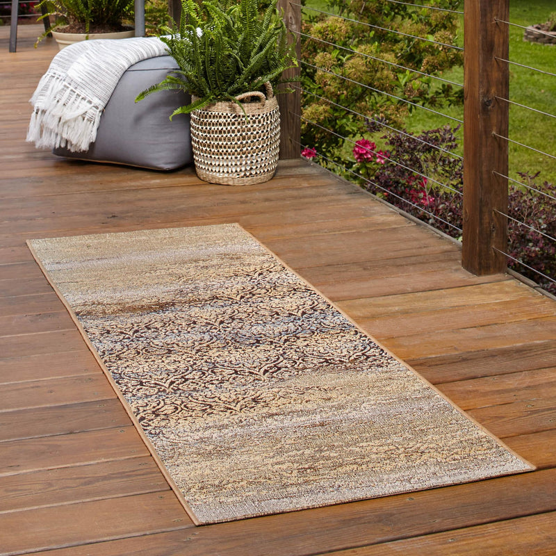 Garden Terrace Escape Collection Area Rug -  Promenade Runner Beige  lifestyle 54