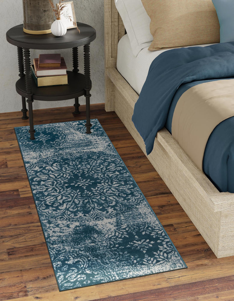 Riviera Elegance Collection Area Rug -  Monaco (Blue) Runner Blue  lifestyle 0