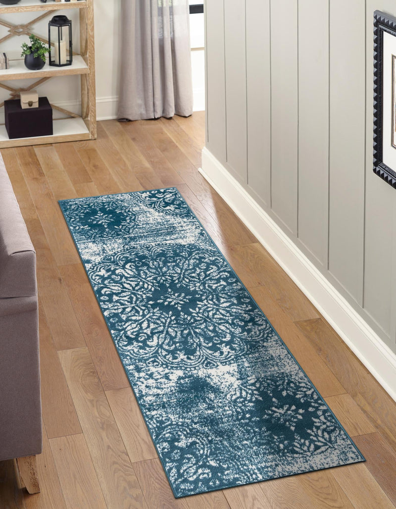 Riviera Elegance Collection Area Rug -  Monaco (Blue) Runner Blue  lifestyle 7