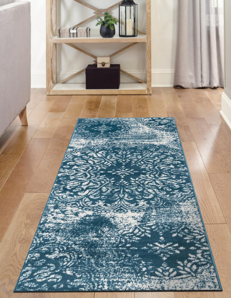 Riviera Elegance Collection Area Rug -  Monaco (Blue) Runner Blue  lifestyle 9