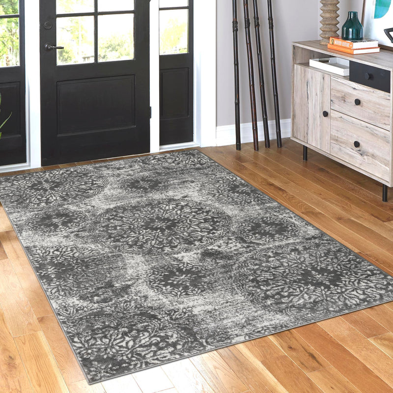 Riviera Elegance Collection Area Rug -  Monaco (Gray) Rectangle Gray  lifestyle 57