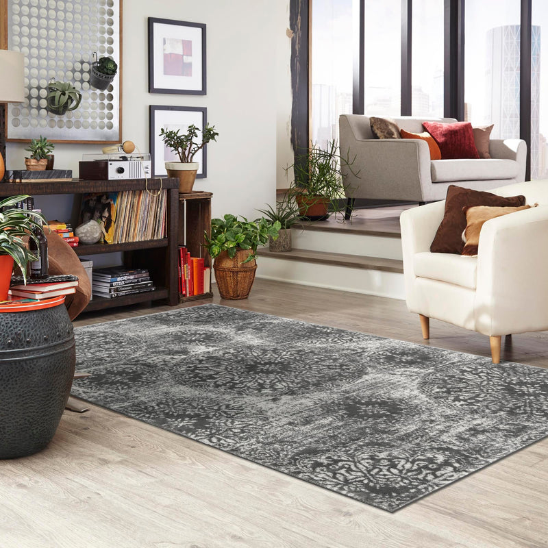 Riviera Elegance Collection Area Rug -  Monaco (Gray) Rectangle Gray  lifestyle 58