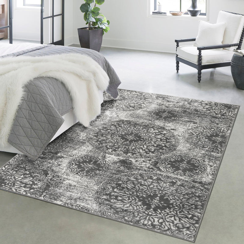 Riviera Elegance Collection Area Rug -  Monaco (Gray) Rectangle Gray  lifestyle 61